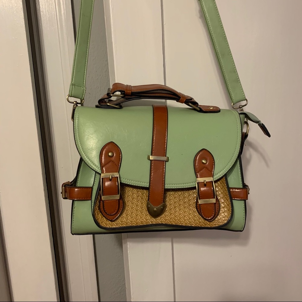 Adorable Mint Green Leather Satchel